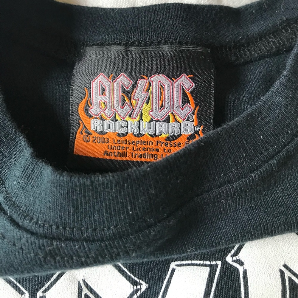 ☘️🍋AC/DC logo long sleeved tee black/white - Picture 5 of 7
